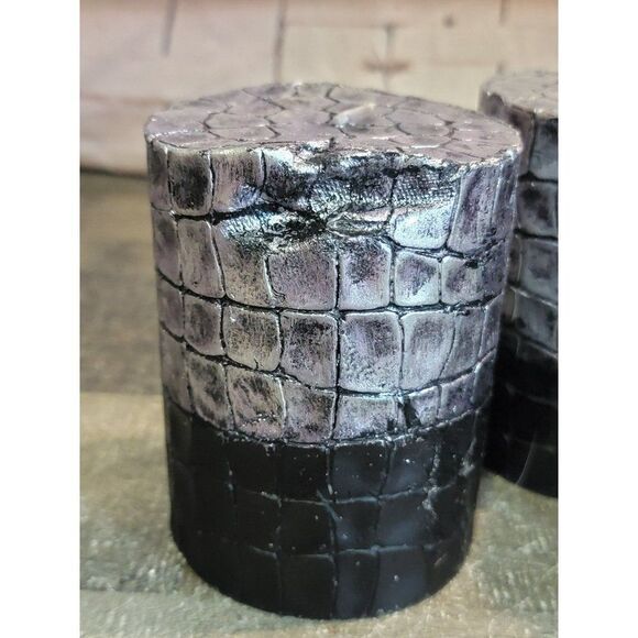 Black silverscale‎ Candle set Halloween decor - Picture 2 of 7